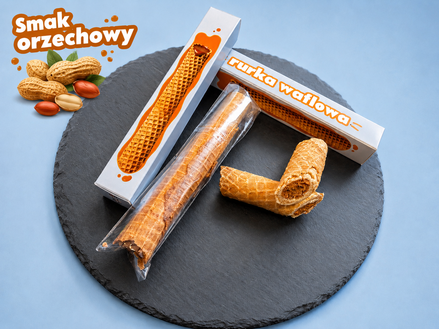 Rurka waflowa z mlekiem zagęszczonym Smak Orzechowy